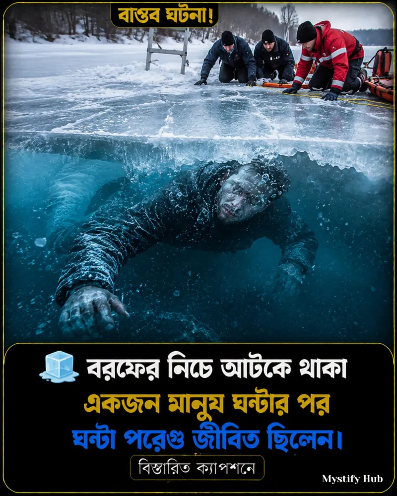 বরফের নিচে আটকে থাকা একজন মানুষ