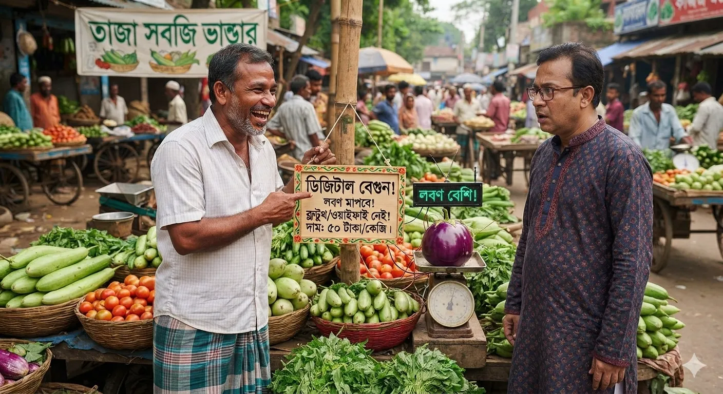 তরকারী বিক্রেতা এবং ক্রেতা
