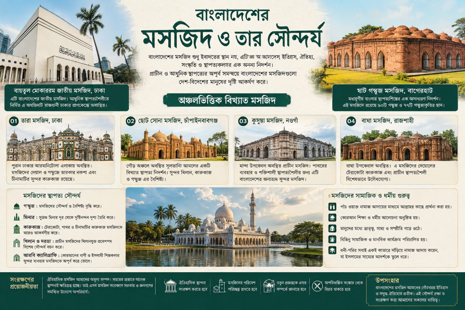 বাংলাদেশের মসজিদ ও তার সৌন্দর্য