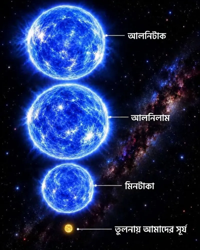 কালপুরুষের বেল্টের উজ্জ্বল তিনটি তারা