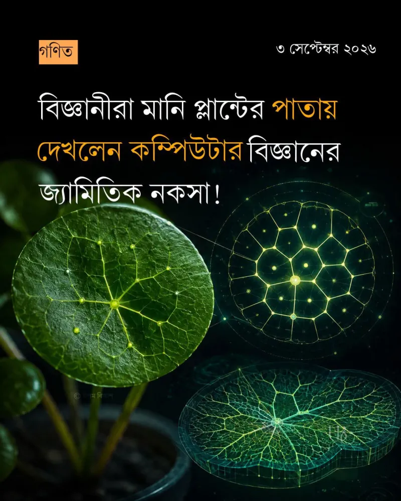 মানিপ্লান্টের পাতায় জ্যামিতিক নকসা