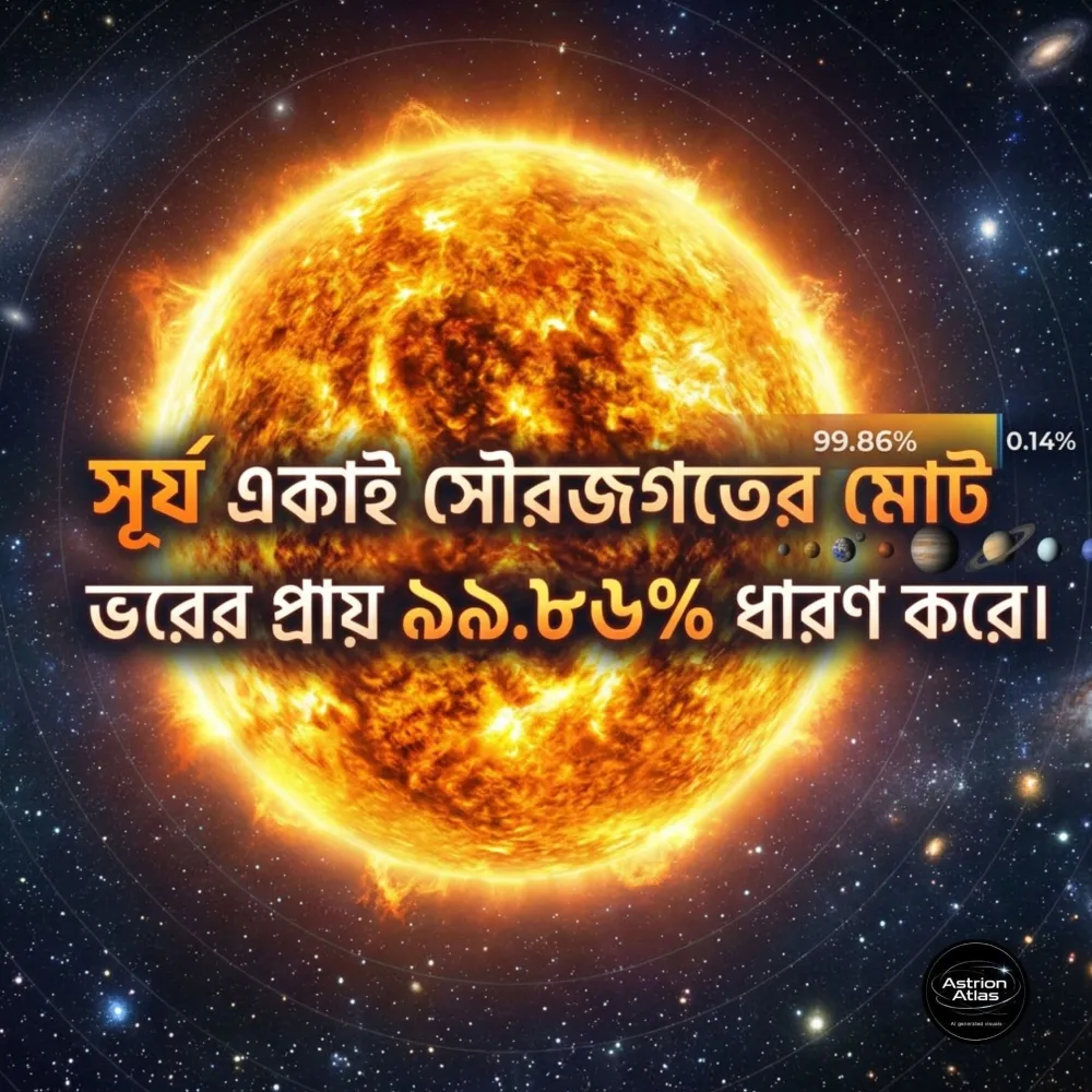 সূর্য একাই ৯৯.৮৬% ভর ধারণ করে